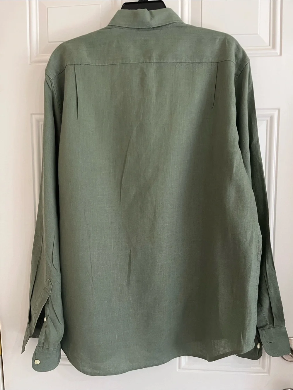 J. Crew Linen Blend Shirt Men’s XL Olive Green Preppy Button Down Classic